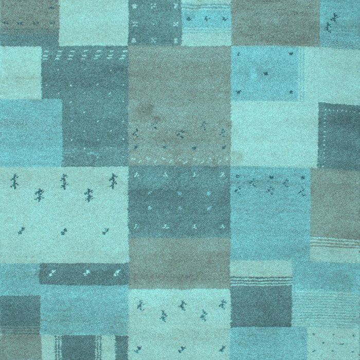 Machine Washable Patchwork Light Blue Transitional Rug, wshcon529lblu