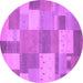 Round Patchwork Purple Transitional Rug, con529pur