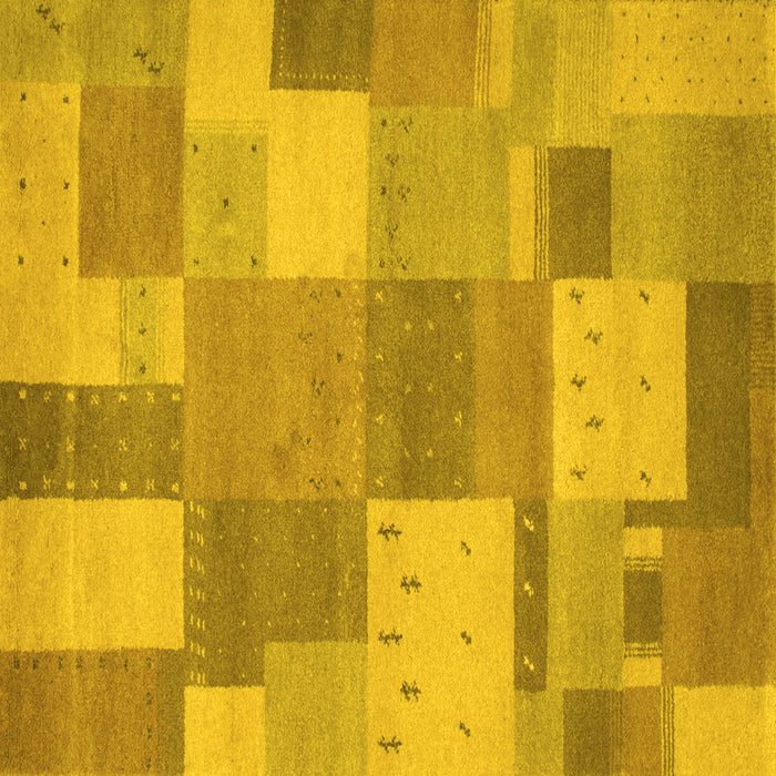 Square Patchwork Yellow Transitional Rug, con529yw