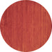 Round Abstract Brown Contemporary Rug, con52brn