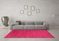 Machine Washable Abstract Pink Contemporary Rug, wshcon52pnk