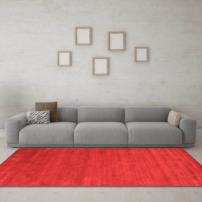 Machine Washable Abstract Orange Contemporary Area Rugs in a Living Room, wshcon52org