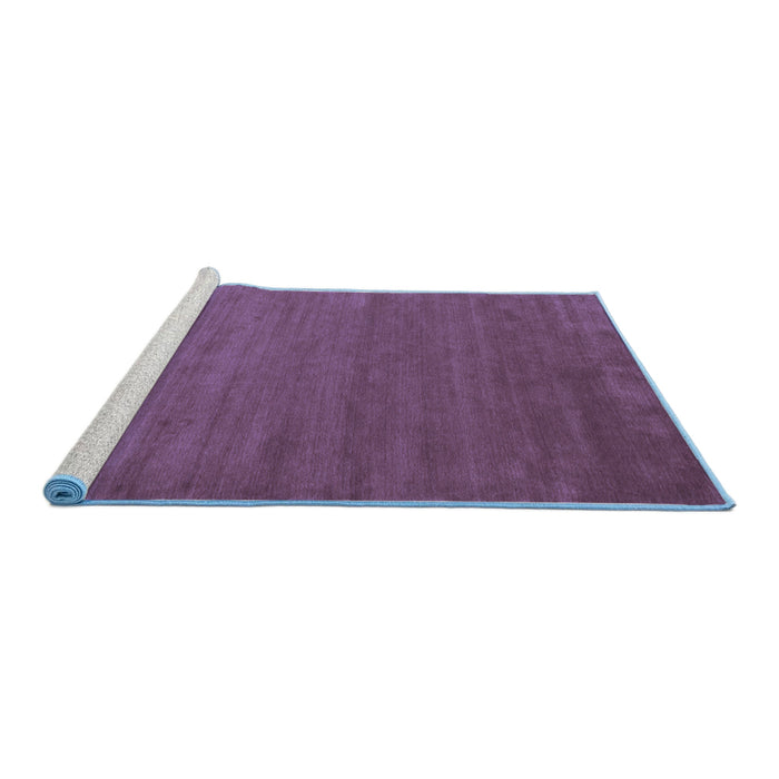 Sideview of Machine Washable Abstract Blue Contemporary Rug, wshcon52blu