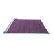 Sideview of Machine Washable Abstract Blue Contemporary Rug, wshcon52blu