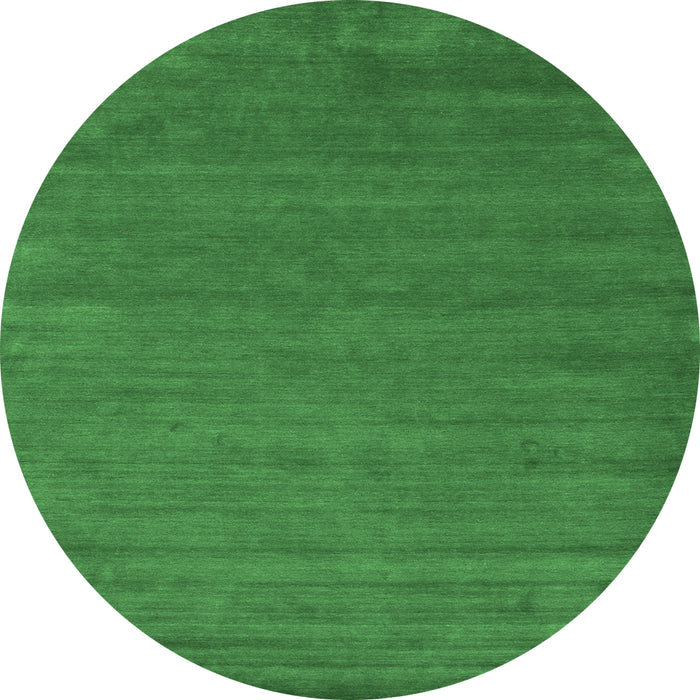 Round Abstract Emerald Green Contemporary Rug, con52emgrn