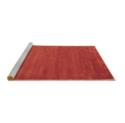 Sideview of Machine Washable Abstract Brown Contemporary Rug, wshcon52brn