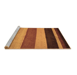 Sideview of Machine Washable Abstract Brown Contemporary Rug, wshcon530brn