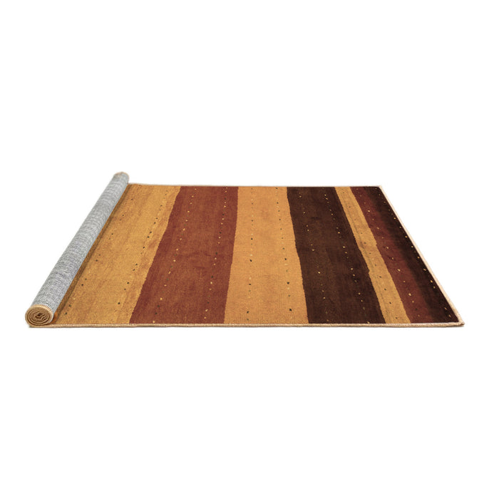 Sideview of Machine Washable Abstract Brown Contemporary Rug, wshcon530brn