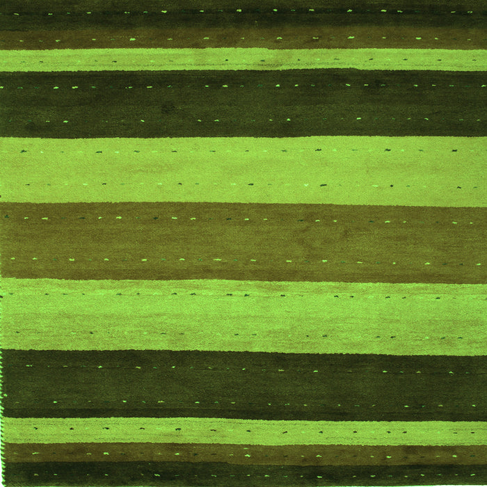 Round Machine Washable Abstract Green Contemporary Area Rugs, wshcon530grn