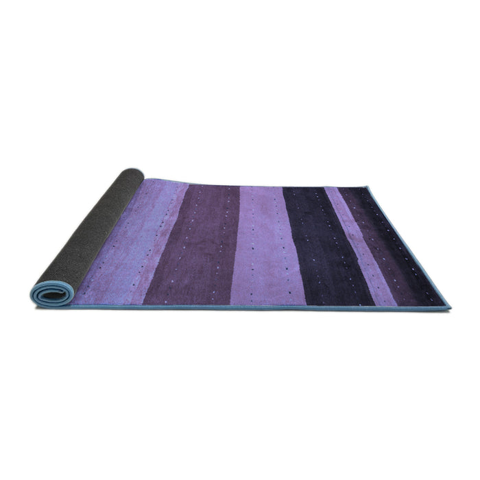 Sideview of Abstract Blue Contemporary Rug, con530blu