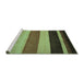 Sideview of Machine Washable Abstract Turquoise Contemporary Area Rugs, wshcon530turq