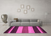 Machine Washable Abstract Purple Contemporary Area Rugs in a Living Room, wshcon530pur