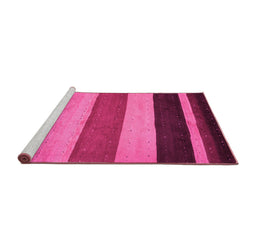 Sideview of Machine Washable Abstract Pink Contemporary Rug, wshcon530pnk
