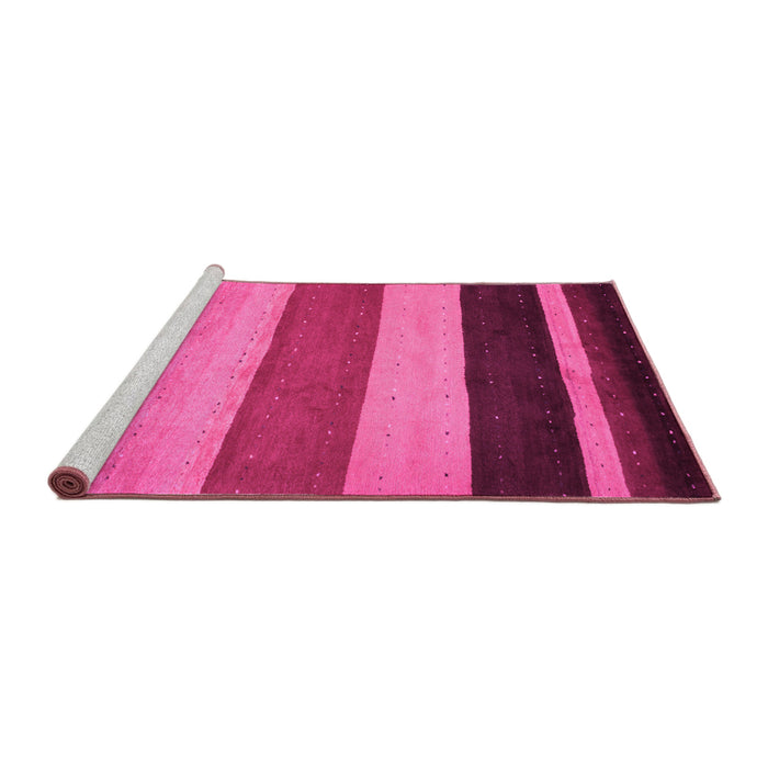 Sideview of Machine Washable Abstract Pink Contemporary Rug, wshcon530pnk