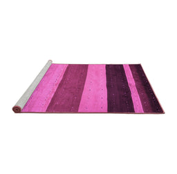 Sideview of Machine Washable Abstract Purple Contemporary Area Rugs, wshcon530pur
