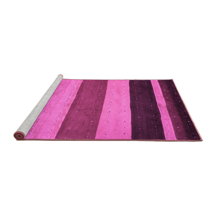 Sideview of Machine Washable Abstract Purple Contemporary Area Rugs, wshcon530pur