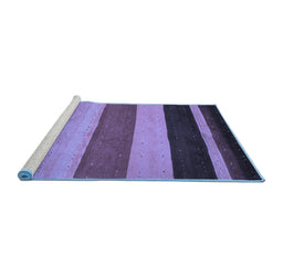 Sideview of Machine Washable Abstract Blue Contemporary Rug, wshcon530blu