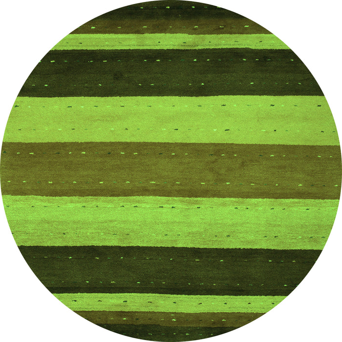 Square Abstract Green Contemporary Rug, con530grn