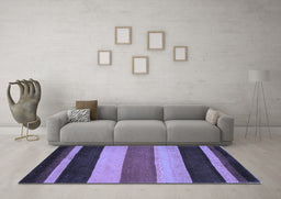 Machine Washable Abstract Blue Contemporary Rug in a Living Room, wshcon530blu