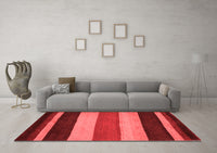 Machine Washable Abstract Red Contemporary Rug, wshcon530red