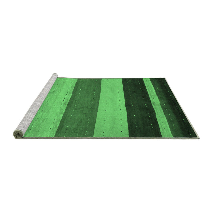 Sideview of Machine Washable Abstract Emerald Green Contemporary Area Rugs, wshcon530emgrn
