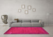 Machine Washable Abstract Pink Contemporary Rug in a Living Room, wshcon531pnk