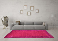 Machine Washable Abstract Pink Contemporary Rug, wshcon531pnk