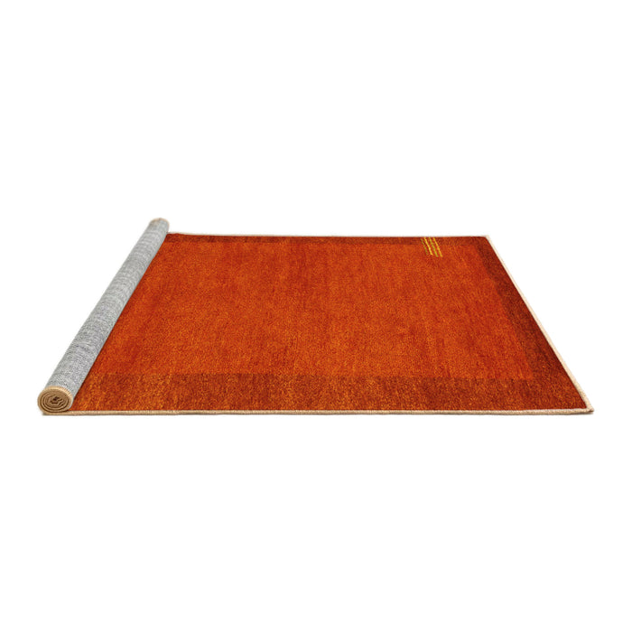 Sideview of Machine Washable Abstract Yellow Contemporary Rug, wshcon531yw