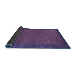Sideview of Abstract Blue Contemporary Rug, con531blu