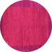 Round Abstract Pink Contemporary Rug, con531pnk