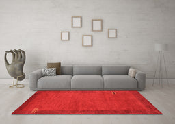 Machine Washable Abstract Orange Contemporary Area Rugs in a Living Room, wshcon531org