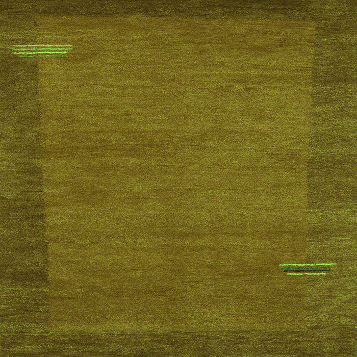 Serging Thickness of Abstract Green Contemporary Rug, con531grn