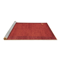 Sideview of Machine Washable Abstract Brown Contemporary Rug, wshcon531brn
