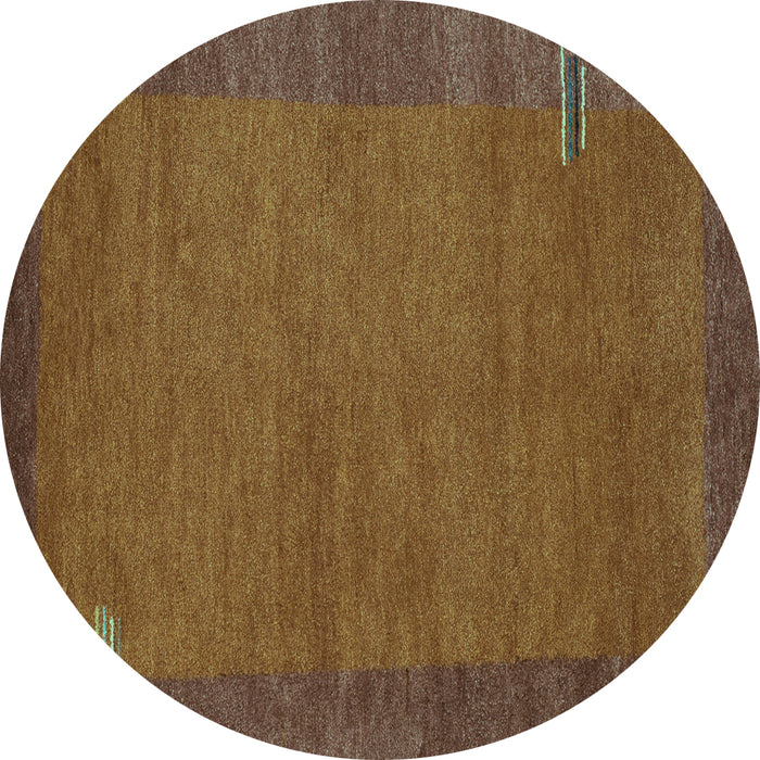 Round Machine Washable Abstract Turquoise Contemporary Area Rugs, wshcon531turq