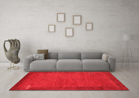 Machine Washable Abstract Red Contemporary Rug, wshcon531red