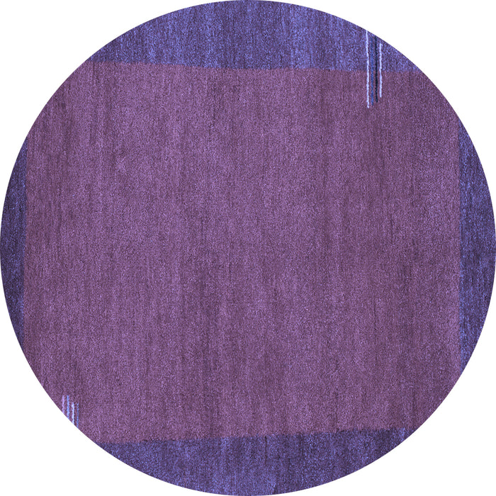 Round Abstract Blue Contemporary Rug, con531blu