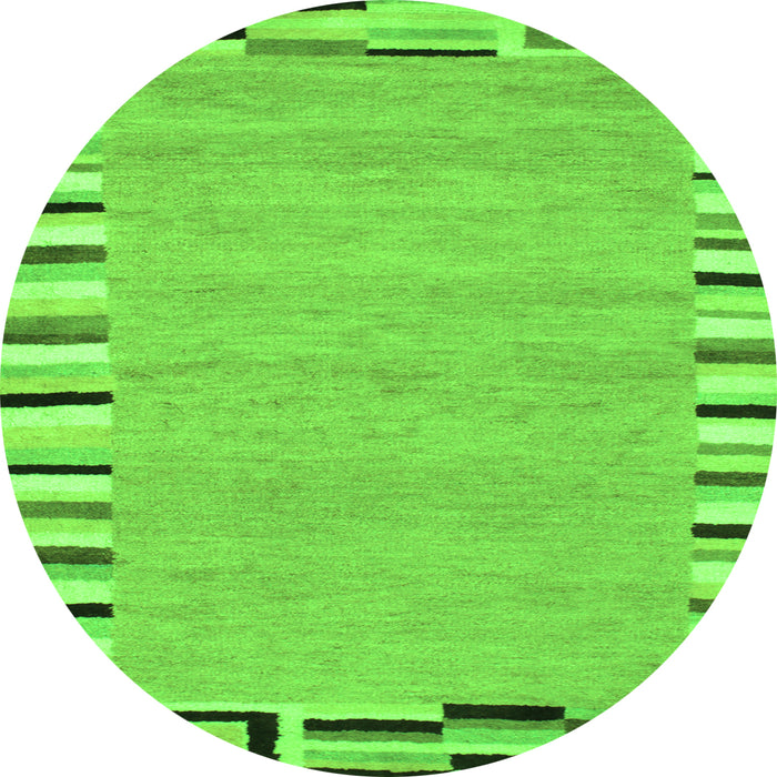 Square Abstract Green Contemporary Rug, con532grn