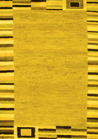 Abstract Yellow Contemporary Rug, con532yw