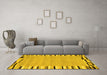 Machine Washable Abstract Yellow Contemporary Rug in a Living Room, wshcon532yw