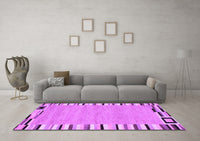 Machine Washable Abstract Purple Contemporary Rug, wshcon532pur