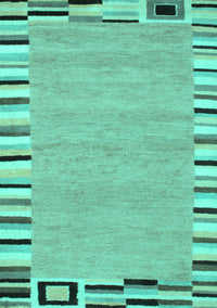 Abstract Turquoise Contemporary Rug, con532turq