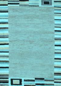 Abstract Light Blue Contemporary Rug, con532lblu