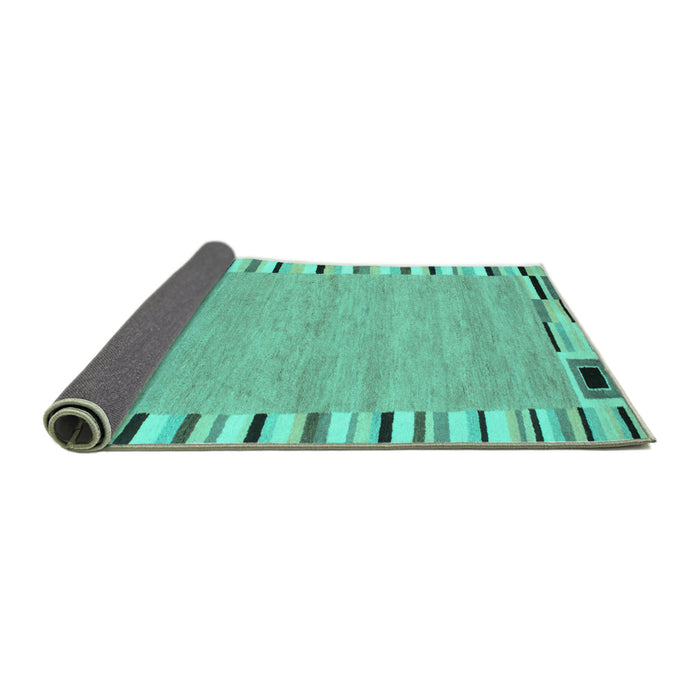 Sideview of Abstract Turquoise Contemporary Rug, con532turq