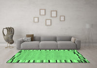 Machine Washable Abstract Emerald Green Contemporary Rug, wshcon532emgrn