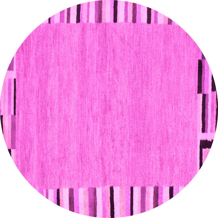 Round Abstract Pink Contemporary Rug, con532pnk