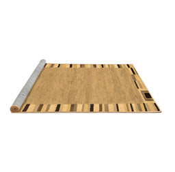 Sideview of Machine Washable Abstract Brown Contemporary Rug, wshcon532brn