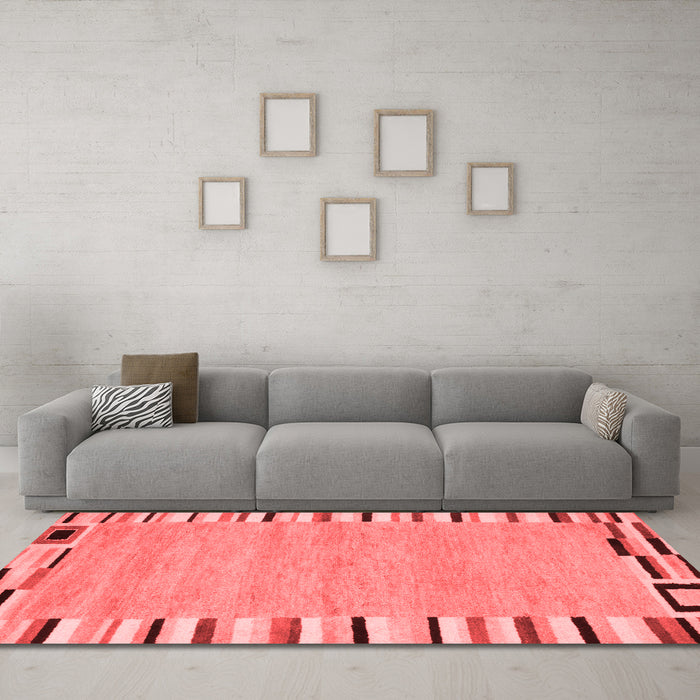 Contemporary Red Washable Rugs
