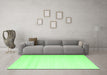 Machine Washable Solid Green Modern Area Rugs in a Living Room,, wshcon533grn