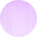 Round Machine Washable Solid Purple Modern Area Rugs, wshcon533pur