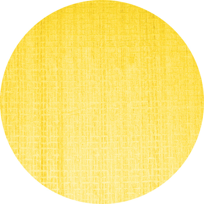 Round Solid Yellow Modern Rug, con533yw